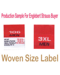 Woven Size LAbel engle